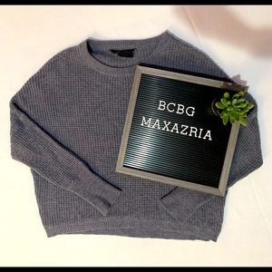 BCBG Maxazria Gray Waffle Knit Sweater
